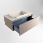 Mondiaz ERIN 80cm badmeubelset onderkast kleur Smoke met 1 lade Wastafel RIDGE midden 1 kraangat kleur Linen ERIN12416 - Thumbnail 5