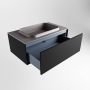 Mondiaz ERIN 80cm badmeubelset onderkast kleur Urban met 1 lade Wastafel RIDGE midden zonder kraangaten kleur Dark grey ERIN11531 - Thumbnail 5