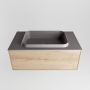 Mondiaz ERIN 80cm badmeubelset onderkast kleur Washed oak met 1 lade Wastafel RIDGE midden 1 kraangat kleur Dark grey ERIN12178 - Thumbnail 4