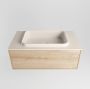 Mondiaz ERIN 80cm badmeubelset onderkast kleur Washed oak met 1 lade Wastafel RIDGE midden zonder kraangaten kleur Linen ERIN12925 - Thumbnail 4