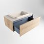 Mondiaz ERIN 80cm badmeubelset onderkast kleur Washed oak met 1 lade Wastafel RIDGE midden zonder kraangaten kleur Linen ERIN12925 - Thumbnail 5