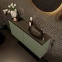 Mondiaz Fowy toiletmeubel 100x50x23cm army mat 1 kraangat wasbak: rechts 2 deuren solid surface met blad MDF kleur wasbak: zwart FOWY59021armyurban - Thumbnail 3