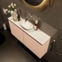 Mondiaz Fowy toiletmeubel 100x50x23cm rosee mat 0 kraangaten wasbak: midden 2 deuren solid surface met blad MDF kleur wasbak: wit FOWY59022roseetalc - Thumbnail 3