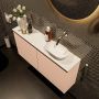 Mondiaz Fowy toiletmeubel 100x50x23cm rosee mat 0 kraangaten wasbak: rechts 2 deuren solid surface met blad MDF kleur wasbak: wit FOWY59024roseetalc - Thumbnail 3