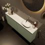 Mondiaz Fowy toiletmeubel 120x50x23cm army mat 0 kraangaten wasbak: rechts 2 deuren solid surface met blad MDF kleur wasbak: Groen Wit FOWY59030armyarmy - Thumbnail 3