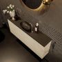 Mondiaz Fowy toiletmeubel 120x50x23cm Carrara mat 1 kraangat wasbak: midden 2 deuren solid surface met blad Melamine kleur wasbak: zwart FOWY59025Carraraurban - Thumbnail 3