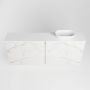Mondiaz Fowy toiletmeubel 120x50x23cm Carrara mat 0 kraangaten wasbak: rechts 2 deuren solid surface met blad Melamine kleur wasbak: wit FOWY59030Carraratalc - Thumbnail 4
