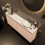 Mondiaz Fowy toiletmeubel 120x50x23cm rosee mat 1 kraangat wasbak: rechts 2 deuren solid surface met blad MDF kleur wasbak: Roze Wit FOWY59027roseerosee - Thumbnail 3