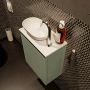 Mondiaz Fowy toiletmeubel 40x50x23cm army mat 1 kraangat wasbak: links 1 deur solid surface met blad MDF kleur wasbak: Wit Zwart FOWY59001armytalc - Thumbnail 5