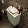Mondiaz Fowy toiletmeubel 40x50x23cm army mat 0 kraangaten wasbak: midden 1 deur solid surface met blad MDF kleur wasbak: Groen Wit FOWY59003armyarmy - Thumbnail 4