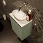 Mondiaz Fowy toiletmeubel 40x50x23cm army mat 0 kraangaten wasbak: midden 1 deur solid surface met blad MDF kleur wasbak: wit FOWY59003armytalc - Thumbnail 5