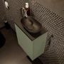 Mondiaz Fowy toiletmeubel 40x50x23cm army mat 1 kraangat wasbak: rechts 1 deur solid surface met blad MDF kleur wasbak: zwart FOWY59002armyurban - Thumbnail 5