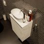 Mondiaz Fowy toiletmeubel 40x50x23cm Carrara mat 1 kraangat wasbak: links 1 deur solid surface met blad Melamine kleur wasbak: Wit Zwart FOWY59001Carraratalc - Thumbnail 3