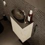 Mondiaz Fowy toiletmeubel 40x50x23cm Carrara mat 1 kraangat wasbak: links 1 deur solid surface met blad Melamine kleur wasbak: zwart FOWY59001Carraraurban - Thumbnail 4