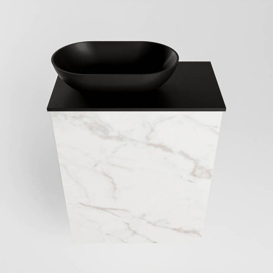 Mondiaz Fowy fonteinmeubel 40cm Carrara Waskom links Urban Urban met 1 kraangat