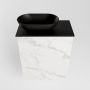 Mondiaz Fowy toiletmeubel 40x50x23cm Carrara mat 1 kraangat wasbak: links 1 deur solid surface met blad Melamine kleur wasbak: zwart FOWY59001Carraraurban - Thumbnail 5