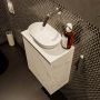 Mondiaz Fowy toiletmeubel 40x50x23cm Carrara mat 0 kraangaten wasbak: midden 1 deur solid surface met blad Melamine kleur wasbak: wit FOWY59003Carraratalc - Thumbnail 4
