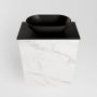 Mondiaz Fowy toiletmeubel 40x50x23cm Carrara mat 0 kraangaten wasbak: midden 1 deur solid surface met blad Melamine kleur wasbak: zwart FOWY59003Carraraurban - Thumbnail 4