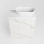 Mondiaz Fowy toiletmeubel 40x50x23cm Carrara mat 1 kraangat wasbak: rechts 1 deur solid surface met blad Melamine kleur wasbak: wit FOWY59002Carraratalc - Thumbnail 5
