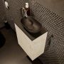 Mondiaz Fowy toiletmeubel 40x50x23cm Carrara mat 1 kraangat wasbak: rechts 1 deur solid surface met blad Melamine kleur wasbak: zwart FOWY59002Carraraurban - Thumbnail 3