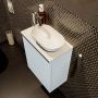 Mondiaz Fowy toiletmeubel 40x50x23cm clay mat 1 kraangat wasbak: rechts 1 deur solid surface met blad MDF kleur wasbak: Bruin Wit FOWY59002clayclay - Thumbnail 4