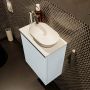 Mondiaz Fowy toiletmeubel 40x50x23cm clay mat 1 kraangat wasbak: rechts 1 deur solid surface met blad MDF kleur wasbak: wit FOWY59002claytalc - Thumbnail 4