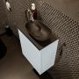 Mondiaz Fowy toiletmeubel 40x50x23cm clay mat 1 kraangat wasbak: rechts 1 deur solid surface met blad MDF kleur wasbak: zwart FOWY59002clayurban - Thumbnail 3