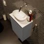 Mondiaz Fowy toiletmeubel 40x50x23cm dark grey mat 0 kraangaten wasbak: midden 1 deur solid surface met blad MDF kleur wasbak: wit FOWY59003darkgreytalc - Thumbnail 3