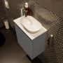 Mondiaz Fowy toiletmeubel 40x50x23cm dark grey mat 1 kraangat wasbak: rechts 1 deur solid surface met blad MDF kleur wasbak: wit FOWY59002darkgreytalc - Thumbnail 3