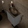 Mondiaz Fowy toiletmeubel 40x50x23cm dark grey mat 1 kraangat wasbak: rechts 1 deur solid surface met blad MDF kleur wasbak: zwart FOWY59002darkgreyurban - Thumbnail 4