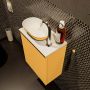 Mondiaz Fowy toiletmeubel 40x50x23cm ocher mat 1 kraangat wasbak: links 1 deur solid surface met blad MDF kleur wasbak: Oranje Wit FOWY59001ocherocher - Thumbnail 3