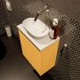 Mondiaz Fowy toiletmeubel 40x50x23cm ocher mat 0 kraangaten wasbak: midden 1 deur solid surface met blad MDF kleur wasbak: wit FOWY59003ochertalc - Thumbnail 3