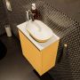 Mondiaz Fowy toiletmeubel 40x50x23cm ocher mat 1 kraangat wasbak: rechts 1 deur solid surface met blad MDF kleur wasbak: Oranje Wit FOWY59002ocherocher - Thumbnail 4