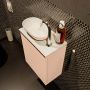 Mondiaz Fowy toiletmeubel 40x50x23cm rosee mat 1 kraangat wasbak: links 1 deur solid surface met blad MDF kleur wasbak: Roze Wit FOWY59001roseerosee - Thumbnail 3