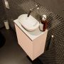 Mondiaz Fowy toiletmeubel 40x50x23cm rosee mat 0 kraangaten wasbak: midden 1 deur solid surface met blad MDF kleur wasbak: Roze Wit FOWY59003roseerosee - Thumbnail 4