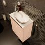 Mondiaz Fowy toiletmeubel 40x50x23cm rosee mat 1 kraangat wasbak: rechts 1 deur solid surface met blad MDF kleur wasbak: Roze Wit FOWY59002roseerosee - Thumbnail 3