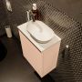 Mondiaz Fowy toiletmeubel 40x50x23cm rosee mat 1 kraangat wasbak: rechts 1 deur solid surface met blad MDF kleur wasbak: wit FOWY59002roseetalc - Thumbnail 3