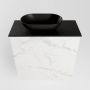 Mondiaz Fowy toiletmeubel 50x50x23cm Carrara mat 1 kraangat wasbak: links 1 deur solid surface met blad Melamine kleur wasbak: zwart FOWY59004Carraraurban - Thumbnail 4