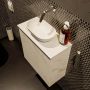Mondiaz Fowy toiletmeubel 50x50x23cm Carrara mat 0 kraangaten wasbak: midden 1 deur solid surface met blad Melamine kleur wasbak: wit FOWY59006Carraratalc - Thumbnail 4