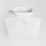 Mondiaz Fowy toiletmeubel 50x50x23cm Carrara mat 0 kraangaten wasbak: midden 1 deur solid surface met blad Melamine kleur wasbak: wit FOWY59006Carraratalc - Thumbnail 5