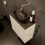 Mondiaz Fowy toiletmeubel 50x50x23cm Carrara mat 0 kraangaten wasbak: midden 1 deur solid surface met blad Melamine kleur wasbak: zwart FOWY59006Carraraurban - Thumbnail 3