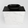 Mondiaz Fowy toiletmeubel 50x50x23cm Carrara mat 0 kraangaten wasbak: midden 1 deur solid surface met blad Melamine kleur wasbak: zwart FOWY59006Carraraurban - Thumbnail 4