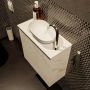 Mondiaz Fowy toiletmeubel 50x50x23cm Carrara mat 1 kraangat wasbak: rechts 1 deur solid surface met blad Melamine kleur wasbak: wit FOWY59005Carraratalc - Thumbnail 3