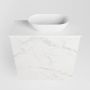 Mondiaz Fowy toiletmeubel 50x50x23cm Carrara mat 1 kraangat wasbak: rechts 1 deur solid surface met blad Melamine kleur wasbak: wit FOWY59005Carraratalc - Thumbnail 4