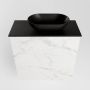 Mondiaz Fowy toiletmeubel 50x50x23cm Carrara mat 1 kraangat wasbak: rechts 1 deur solid surface met blad Melamine kleur wasbak: zwart FOWY59005Carraraurban - Thumbnail 5