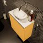 Mondiaz Fowy toiletmeubel 50x50x23cm ocher mat 0 kraangaten wasbak: midden 1 deur solid surface met blad MDF kleur wasbak: wit FOWY59006ochertalc - Thumbnail 3