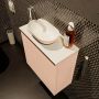 Mondiaz Fowy toiletmeubel 50x50x23cm rosee mat 1 kraangat wasbak: links 1 deur solid surface met blad MDF kleur wasbak: Roze Wit FOWY59004roseerosee - Thumbnail 4