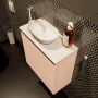Mondiaz Fowy toiletmeubel 50x50x23cm rosee mat 1 kraangat wasbak: links 1 deur solid surface met blad MDF kleur wasbak: wit FOWY59004roseetalc - Thumbnail 4