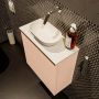 Mondiaz Fowy toiletmeubel 50x50x23cm rosee mat 0 kraangaten wasbak: midden 1 deur solid surface met blad MDF kleur wasbak: wit FOWY59006roseetalc - Thumbnail 3