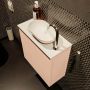 Mondiaz Fowy toiletmeubel 50x50x23cm rosee mat 1 kraangat wasbak: rechts 1 deur solid surface met blad MDF kleur wasbak: Roze Wit FOWY59005roseerosee - Thumbnail 4